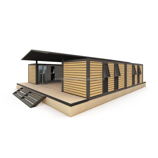 Casa de contenedores portátil de lujo moderno Estructura prefabricada de acero Villa móvil prefabricada Casa Hotel para troncos Eco-amigable