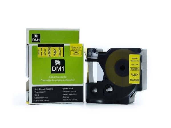 D1 Label Tape Cassette Black On Yellow , 6mm / 12mm Labelling Machine Cartridges