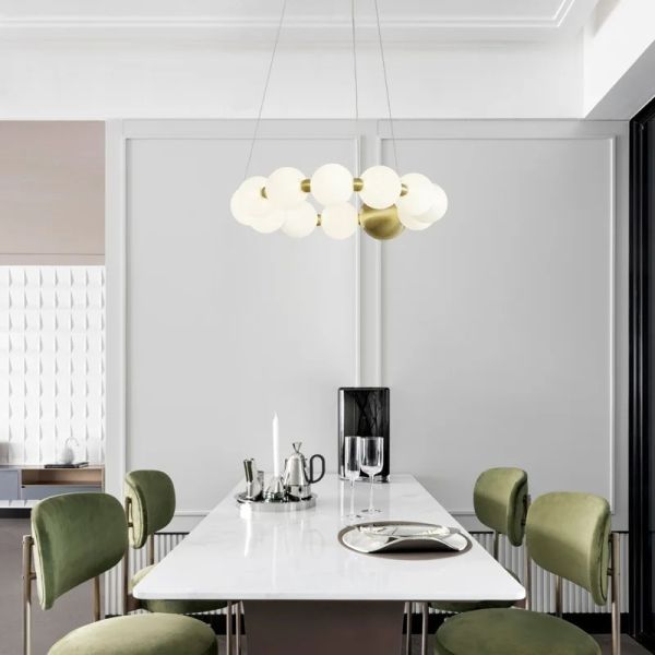 Round Ring Hanging Lamp Frosted Ball Ceiling Chandelier High Quality Living Room Dining Room Hanging Light (WH-AP-666)