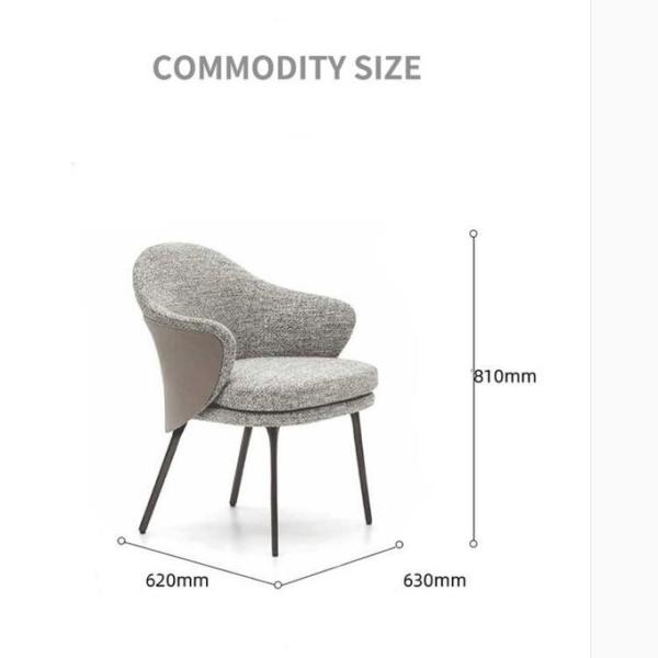 Dining Room Upholstered 810mm Solid Wood Chairs With Armrest
