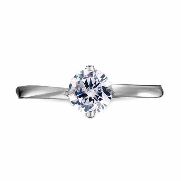 Wedding High Polish 925 Sterling Silver Rings Women'S Cubic Zirconia CZ Diamond Ring