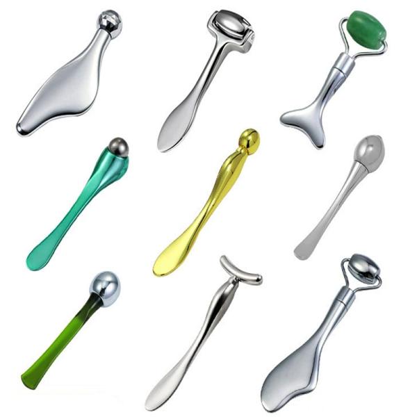 Rouleau de massage facial en alliage de zinc pour lifting et soin de la peau, outil de massage facial naturel avec Guasha
