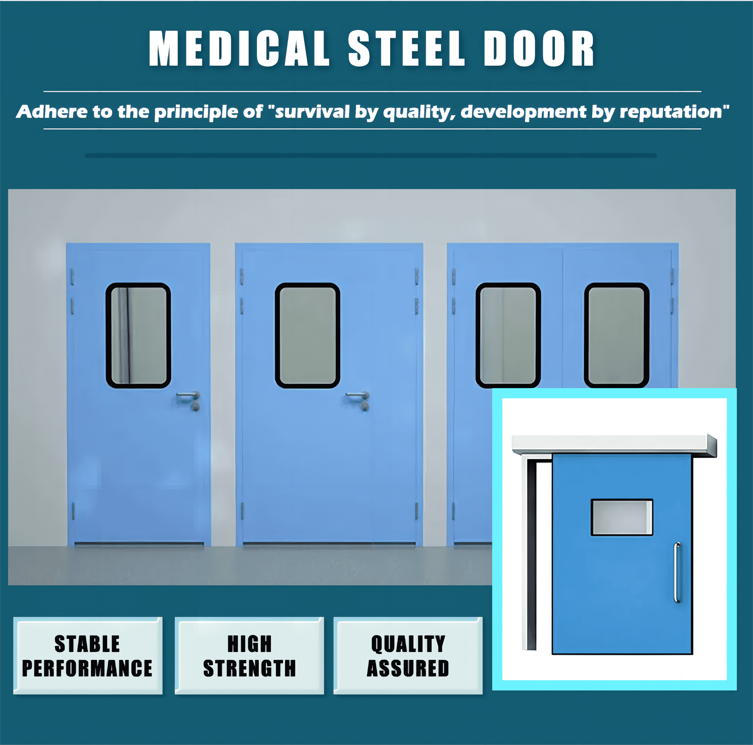 Push Pull Pharmaceutical Clean Room Door Single Leaf Swing Door Customized