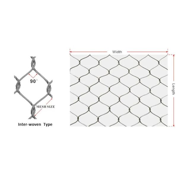 Emergency Stairway Falling Curing Stainless Steel Wire Cable Rope Mesh Net for Handrail