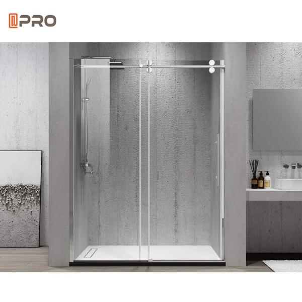 1.4mm  thinkness Aluminium Bathroom Doors Hotel Sliding Interior Frameless Toilet Glass Door