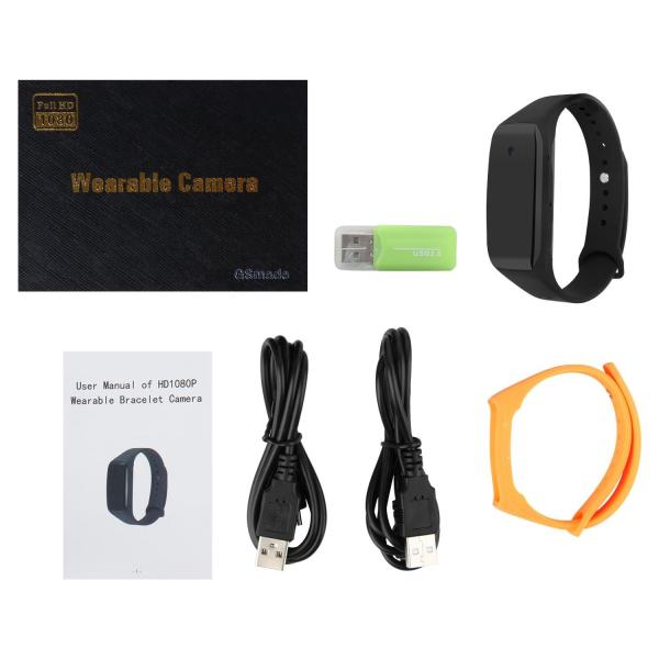 Spy Camera GSmade HD 1080p Hidden Camera 32GB Buckle Bracelet Sports Camera Rechargeable Portable Wristband Surveillance
