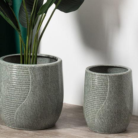 Western Modern Style Luxury Round Indoor Outdoor Garden Pots Minimalism Ceramic Flower Pots & Planter