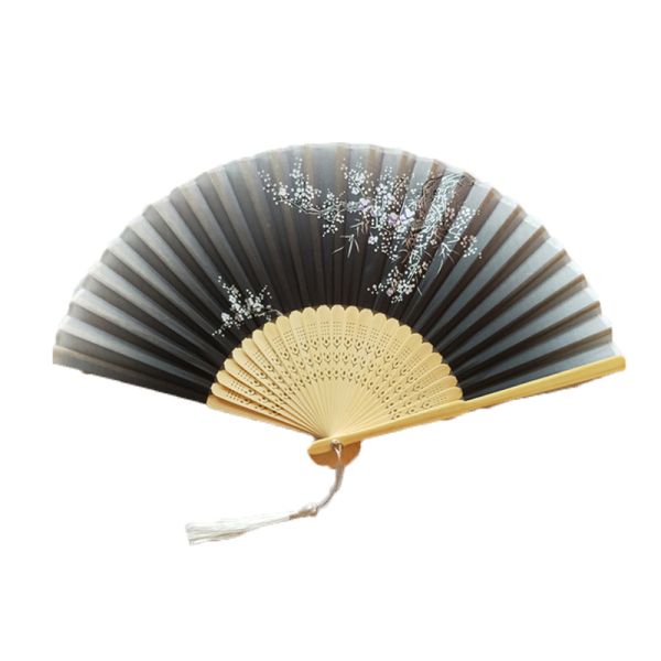 [I AM YOUR FANS] Chinese Flower Pattern Art Craft Gift Folding Fan Party Dance Ancient Style Clothing Hand Fan