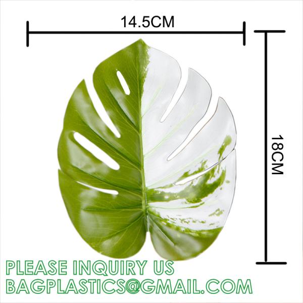 Palm Leaves Artificial Tropical Monstera-84Pcs 6 Kinds Large Small Green Fake Palm Leaf with Stems for Safari Jungle