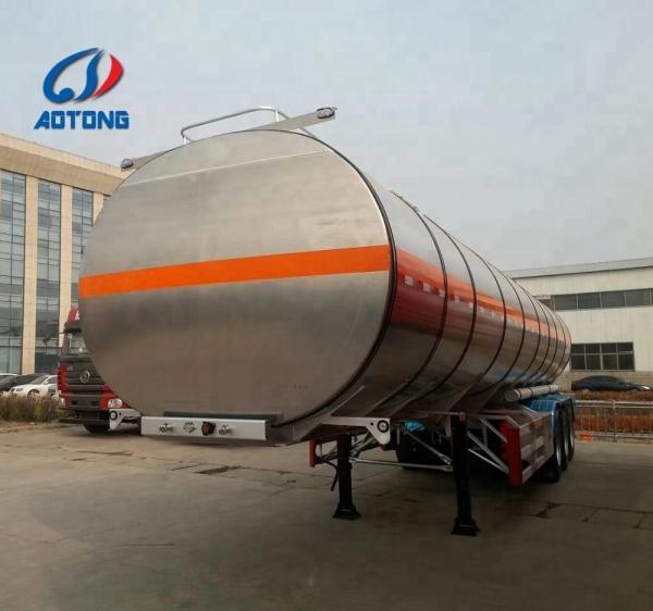 Fuel/Edible Oil Tanker Semi Trailer with Aluminium Alloy 3 Axles Cylindrical Tank
