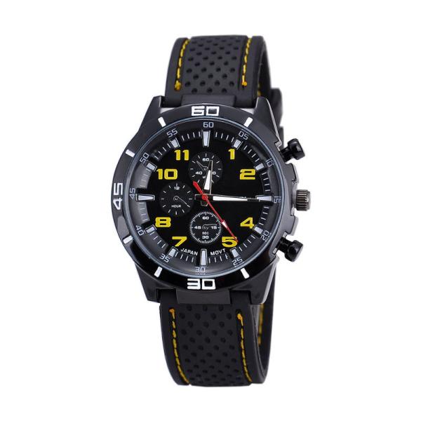 Men's Stainless Steel Caseback Watches ,Men Sports Silicon Watch Wrist Watch ,OEM Multifunction Chrono Quartz Watch