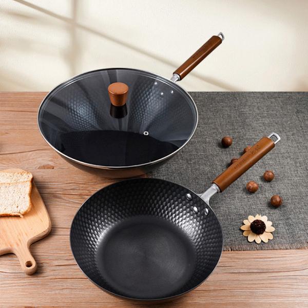 Best Selling Cast Iron Cooking Pan Black Extra Large Wok Cocina Non-Stick Frying Pan Kitchen Wok Pan