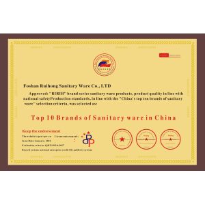 Foshan Ririhong Sanitary Ware Co., Ltd Сертификации