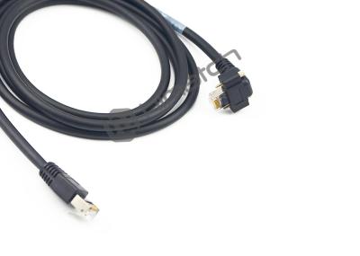 Right Angle Ethernet Cable , Rj45 Network Cable With Screw Lock Molding Cable