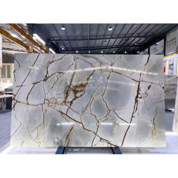 Blue Roma Quartzite Big Slab Suitable for Hotel Interior Wall and Kitchen Countertop
