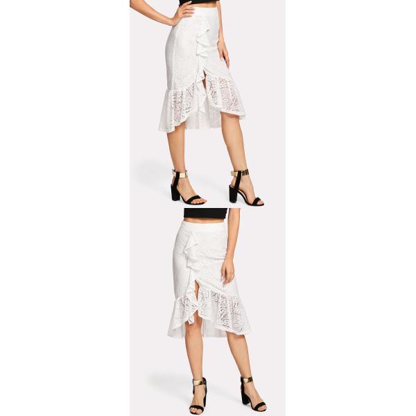 Юбка шнурка кромки ряби несимметричная для женщин