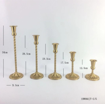 Golden Wear Resistant 0.5KG Nordic Style Candle Holder