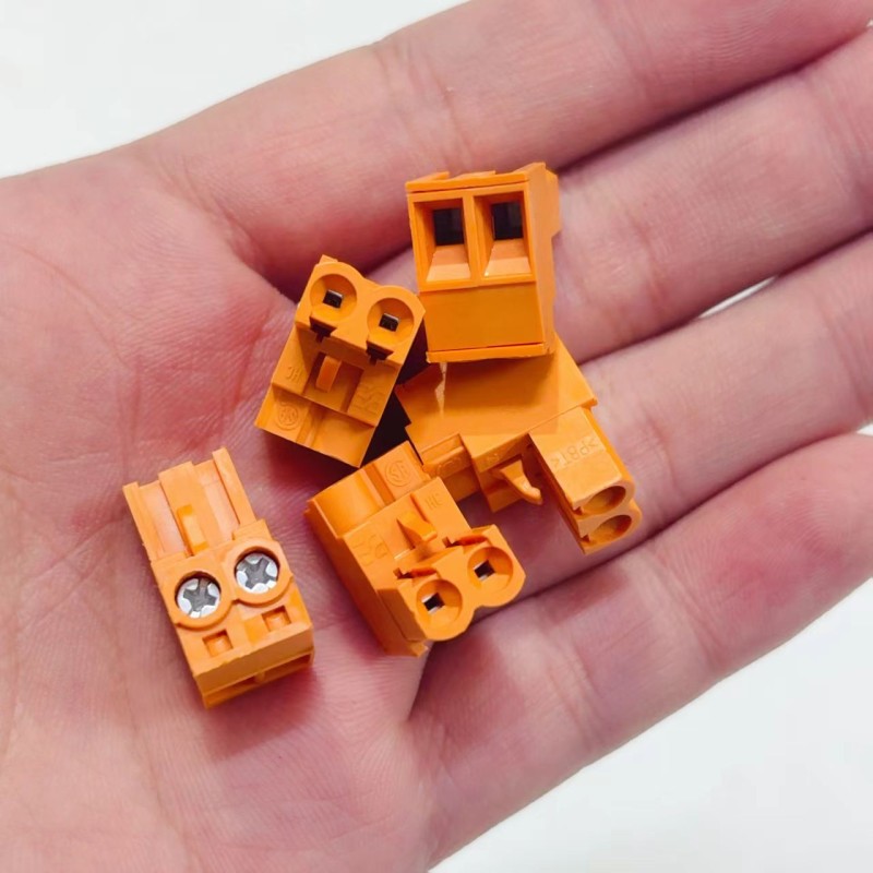 Orange 5.08mm Spacing PCB Pluggable Screw Terminal Blocks Plug + Pin Header Socket