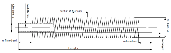 ASTM A179 Carbon Steel Tube With Aluminum1060 Fins, Extruded Fin Tube For Heat Exchangers