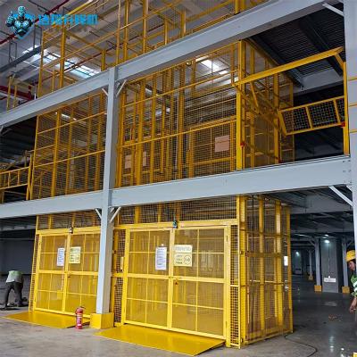 Industrial Hydraulic Cargo Lift With Safety Protection For Warehouse Use