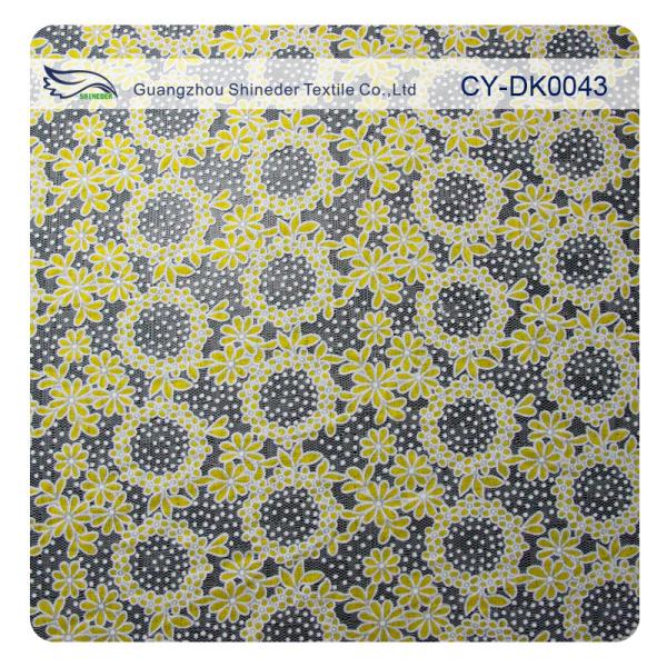 Cotton Circle Colored Polyester Burnout Allover Flower Lace Fabric For Kid Clothes