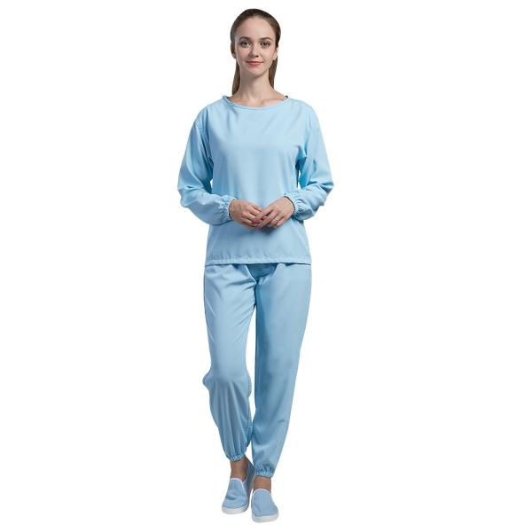 Cleanroom Hooded Anti Static Workwear Long Sleeve Shirt Pants