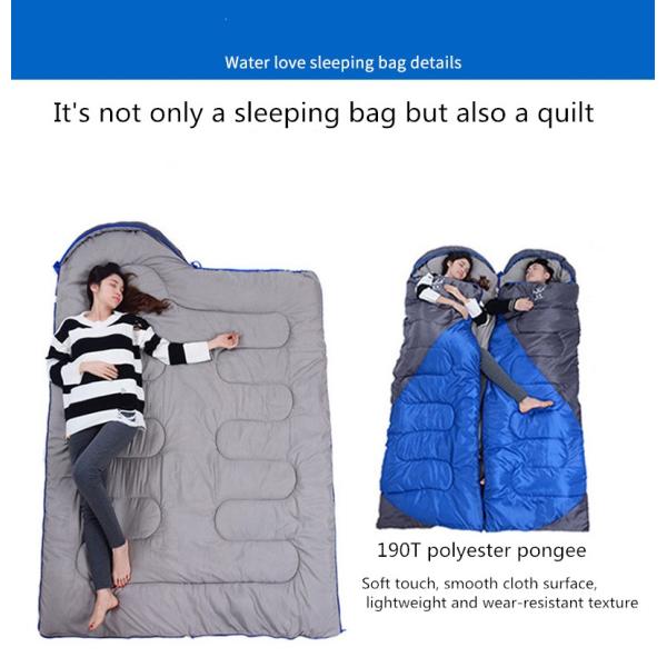 Wholesale Direct Selling Camping Splicing Sleeping Bag Outdoor indoor Autumn Winter Extended Adult Camping Sleeping Bag