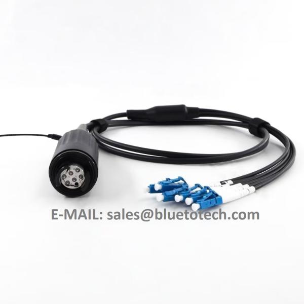 Fiber Optic Cable Expanded Beam Connector to LC 6Core Plug Socket Terminated harsh environment Armored field Fiber Optic Patch Cord