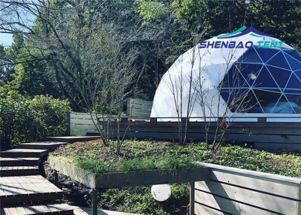 6m Luxury Coated Polyester Fabric Glamping Dome Tent For Hotel