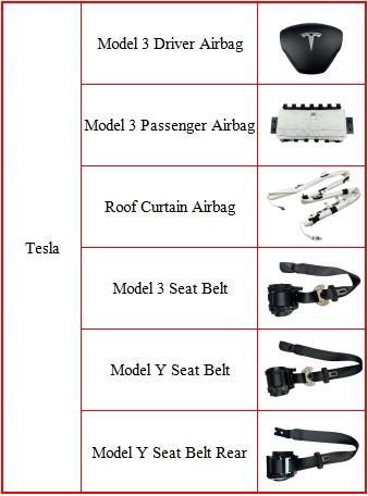 Original Car Curtain Airbag For 21 Tesla Roof 30x25x15cm Automobile Airbag