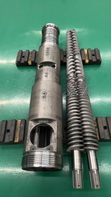 HRC58-62 Hardness Conical Twin Screw And Barrel Achieve Max Output Of 1000kg/h With Nitriding Depth Of 0.5-0.8mm