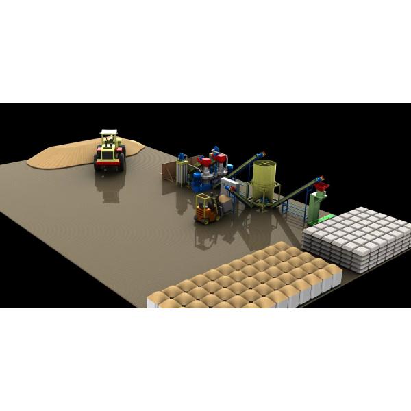 1ton -10Tons Biomass Pellet Production Line Sawdust Pine Wood Pellet Machine