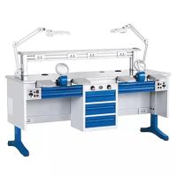 Deux bancs de travail dentaires dentaires de laboratoire du banc de laboratoire de personnes 850mm avec l'aspiration