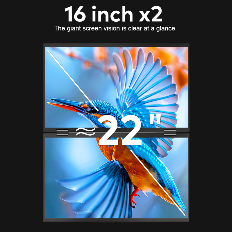 Matte 1200P FHD Portable Foldable Monitor IPS 16:10 Driver Free Folding Computer Screen