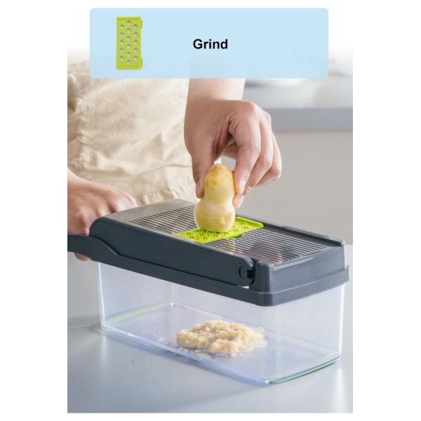 Metal Vegetable Chopper Onion Cutter Multifunctional Slicer Grater With Colander Basket