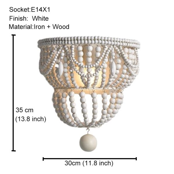 Gold Chandelier Wooden Beaded Lighting Fixture Fringe Hanging Light Silas Chandelier (WH-AP-652)