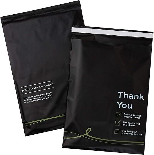 Tearproof Ultralight Black Poly Mailer Bags , EN13432 Large Shipping Bags For Clothes