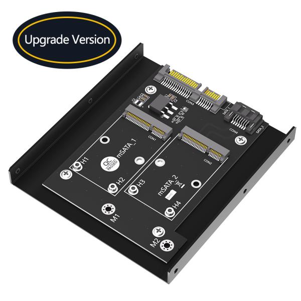 Версия обновления Dual MSATA SSD To Dual SATA3 Converter Adapter Card с 3,5 дюймовой кронштейном HDD