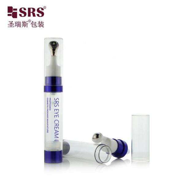 Free Sample Stainless Steel Ball Roll on Bottle 8ml 10ml 15ml Plastic PETG Eye Cream Airless Roller Bottle