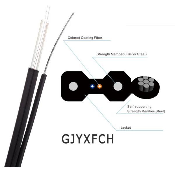 4 Core FTTH Fiber Optic Drop Cable G657A2 Color coated