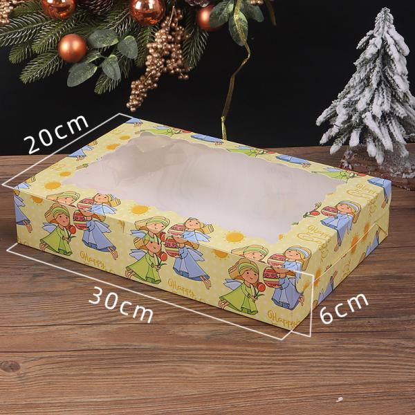 Wholesale Windowed Paper Boxes For Cookies Baked Goods Candies Desserts Square Cakes