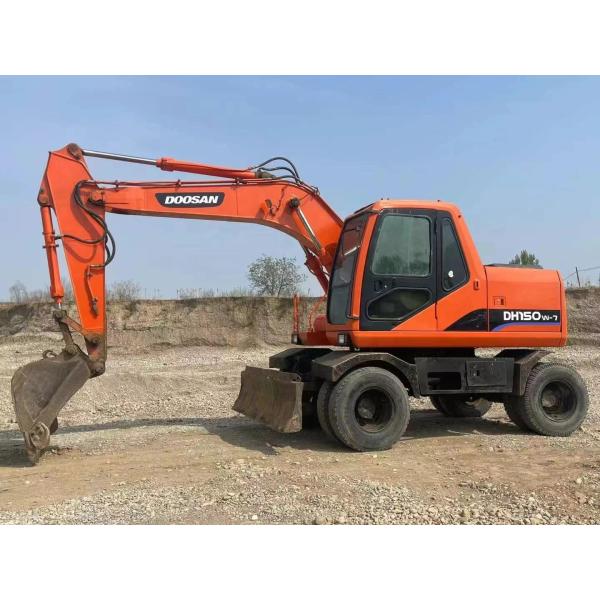 Used DOOSAN DX140W-7 Wheel Excavator with Original Paint and Cummins Engine 112kW