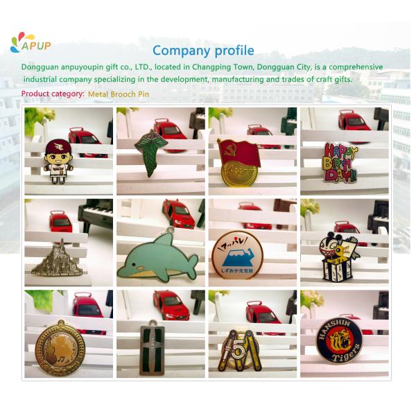 Decorations Zinc Alloy Metal Brooch Pin 5mm Thickness Colour filling