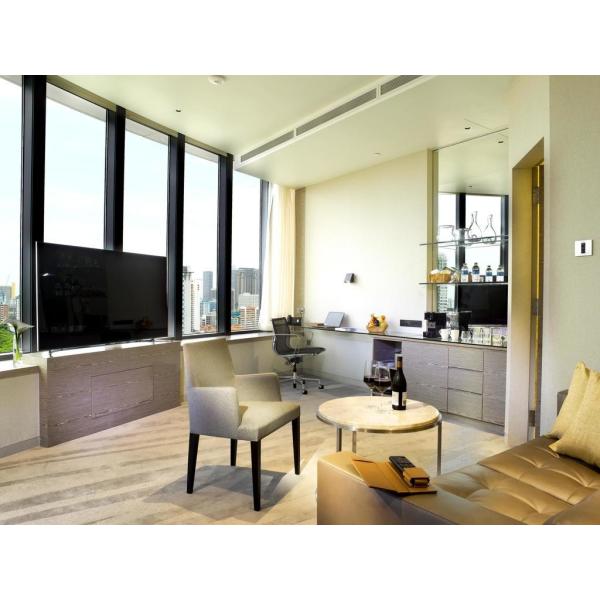 Fashion Apartment Hotel Room Furniture Wooden Headboard with Storage Bed and Chest of Cabinets made by Oak laminated