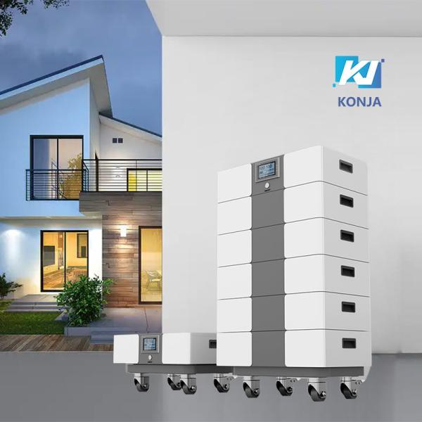 KonJa Power 48V 96V 144V 192V 240V 288V 100Ah Home LifePO4 Bateria solar empilhável com controle de tela