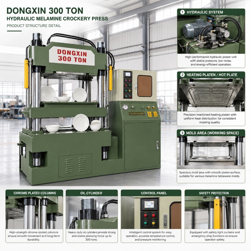 Automatic Melamine Press Machine With PLC Control For Tableware Production