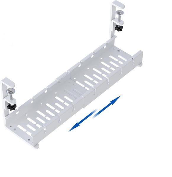 No Drill Steel Desk Cable Tray for Organizing Cables White Wire Cable Tray Cable Tray