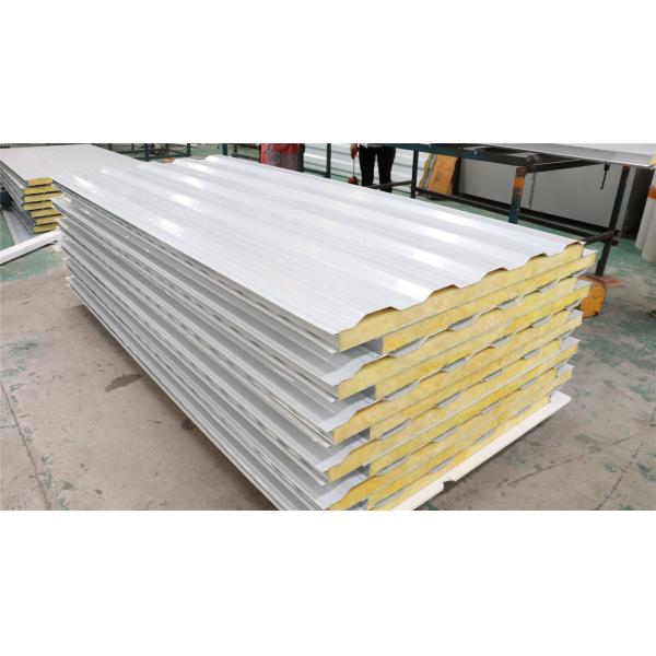 Corrugated Steel Glass Wool Sandwich Wall Panel Fireproof Glass Wool Sandwich Wall Panel For Prefab House