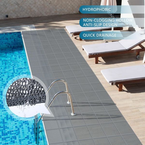 Open Grid Two Layer Construction Cozy Swimming Pool Barefoot Mat Drainage PVC Non-Slip PVC Grid Matting Self-Draining Mat