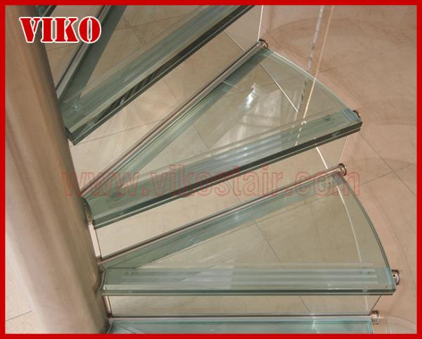 Spiral StaircaseVH35S Glass Railing Tread Glass Aluminum Stair Curved Glass Handrail 304 Stainless Steel 12mm Glass